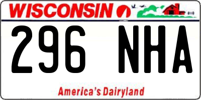 WI license plate 296NHA