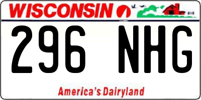 WI license plate 296NHG