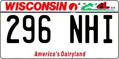 WI license plate 296NHI
