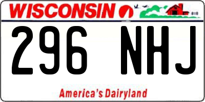 WI license plate 296NHJ