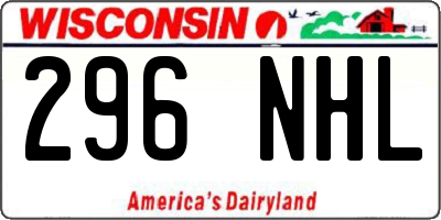 WI license plate 296NHL