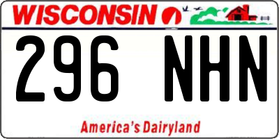 WI license plate 296NHN