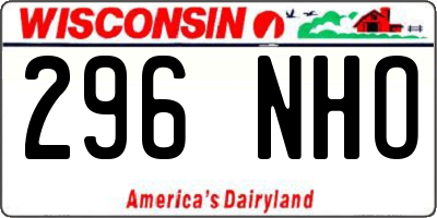 WI license plate 296NHO