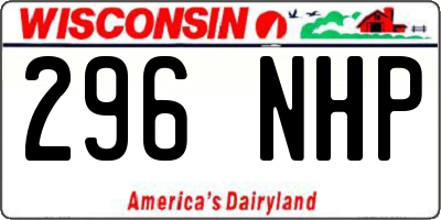 WI license plate 296NHP