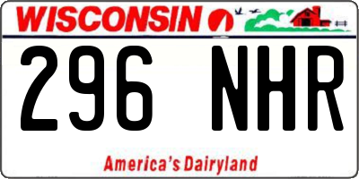 WI license plate 296NHR