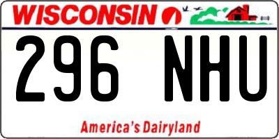 WI license plate 296NHU