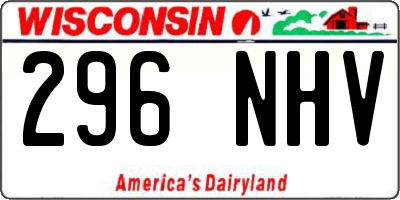 WI license plate 296NHV