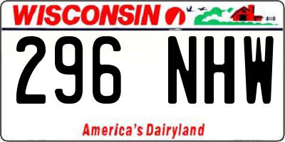 WI license plate 296NHW