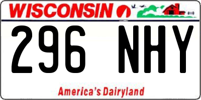 WI license plate 296NHY