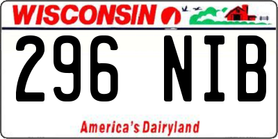 WI license plate 296NIB