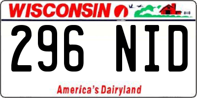 WI license plate 296NID