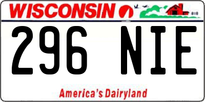 WI license plate 296NIE