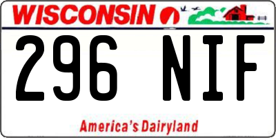 WI license plate 296NIF