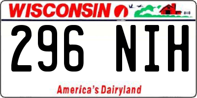 WI license plate 296NIH