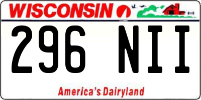 WI license plate 296NII