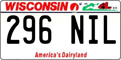 WI license plate 296NIL