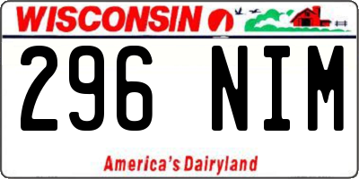 WI license plate 296NIM