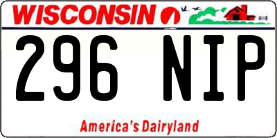 WI license plate 296NIP