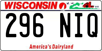 WI license plate 296NIQ