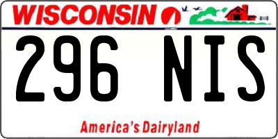 WI license plate 296NIS