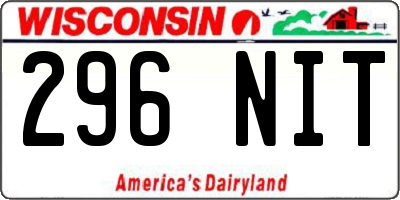 WI license plate 296NIT