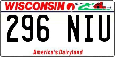 WI license plate 296NIU