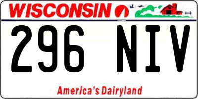 WI license plate 296NIV