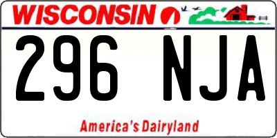 WI license plate 296NJA
