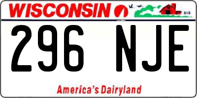 WI license plate 296NJE