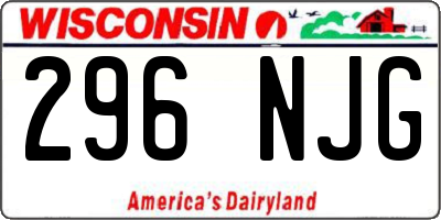 WI license plate 296NJG