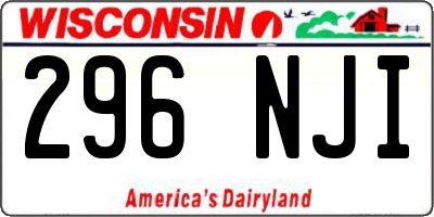 WI license plate 296NJI