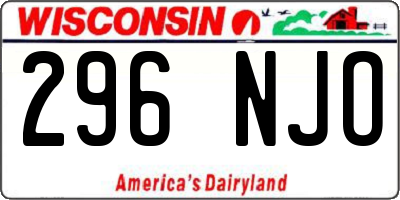 WI license plate 296NJO