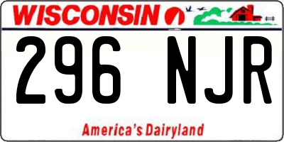 WI license plate 296NJR