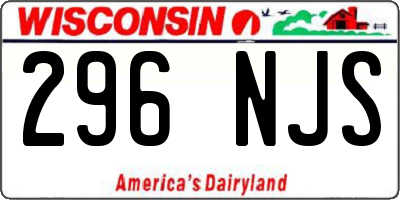 WI license plate 296NJS