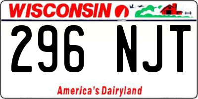 WI license plate 296NJT