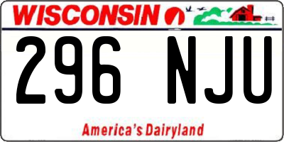 WI license plate 296NJU