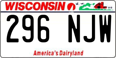WI license plate 296NJW
