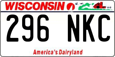 WI license plate 296NKC
