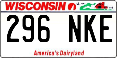 WI license plate 296NKE