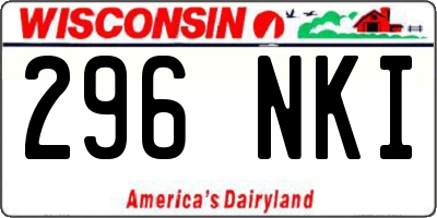 WI license plate 296NKI
