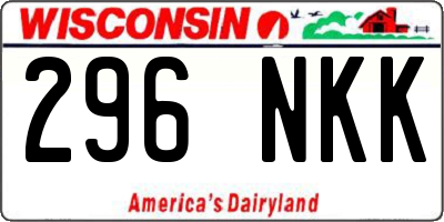 WI license plate 296NKK