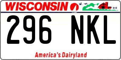 WI license plate 296NKL