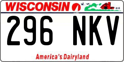 WI license plate 296NKV