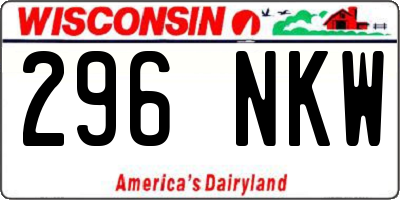 WI license plate 296NKW