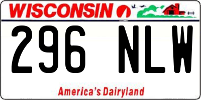 WI license plate 296NLW