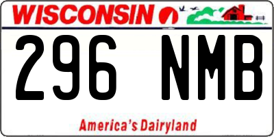 WI license plate 296NMB
