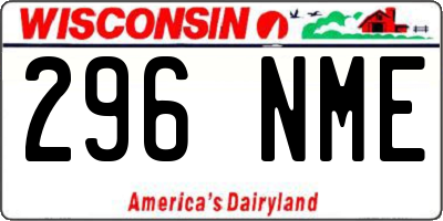 WI license plate 296NME