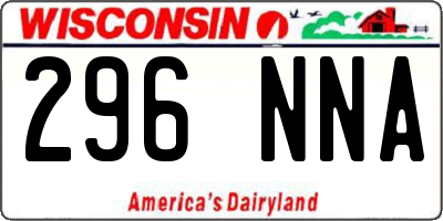 WI license plate 296NNA