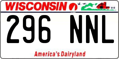 WI license plate 296NNL