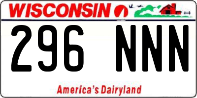 WI license plate 296NNN
